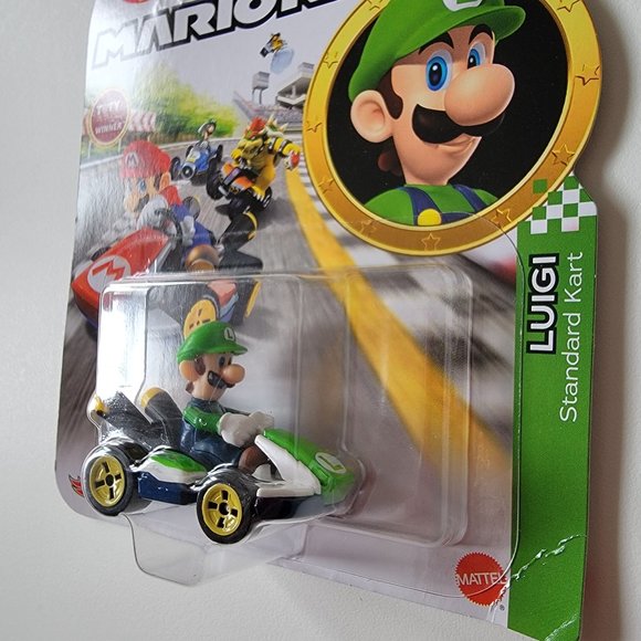 Hot Wheels Die-Cast Mario Kart LUIGI, new in package, Super Mario toy Nintendo - Picture 3 of 4